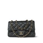 18S Charcoal Caviar Quilted Mini Rectangular Flap LGHW - Image 2