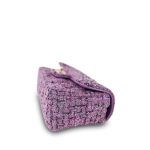 22P Purple Tweed Quilted Mini Rectangular Flap Light Gold Hardware - Image 3