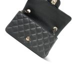 18S Charcoal Caviar Quilted Mini Rectangular Flap LGHW - Image 6
