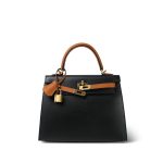 Kelly 25 Bi-Color Horseshoe (HSS) Black/Gold Epsom Gold Plated D Stamp - Image 3