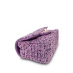 22P Purple Tweed Quilted Mini Rectangular Flap Light Gold Hardware - Image 14