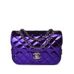 24c Shiny Purple Calfskin Quilted Flap Bag & Star Coin Purse - Image 7