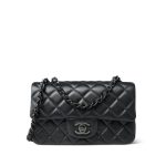 So Black Lambskin Quilted Mini Rectangular Flap - Image 3