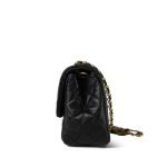 Black Lambskin Quilted Pearl Crush Mini Aged Gold Hardware - Image 5