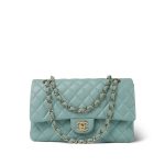 Tiffany Blue Caviar Quilted Classic Flap Medium Light Gold Hardware - Image 3