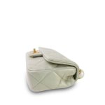 White Pearly/Iridescent Mini Pearl Flap Aged Gold Hardware - Image 8