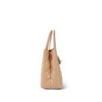Light Beige Shiny Aged Calfskin Quilted Nano Kelly Shopper Gold Hardware Aged - Image 4