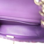 22P Purple Tweed Quilted Mini Rectangular Flap Light Gold Hardware - Image 15