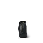 Black Vintage Lambskin Quilted Half Moon Single Flap Gold Hardware - Image 2