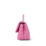 21P Pink Caviar Quilted Lizard Embossed Coco Handle Small Light Gold Hardware - Image 3