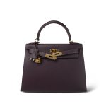 Kelly 28 Raisin Navy Epsom Gold Plated A Stamp HSS - Image 2