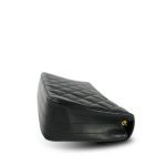 Black Vintage Lambskin Quilted Half Moon Single Flap Gold Hardware - Image 10