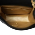 Black Lambskin Quilted Pearl Crush Mini Aged Gold Hardware - Image 13