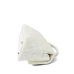 20K White Iridescent Caviar Quilted Coco Handle Medium Light Gold Hardware - Image 12