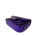 24c Shiny Purple Calfskin Quilted Flap Bag & Star Coin Purse - Image 12