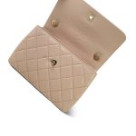 Beige/ Nude Lambskin Quilted Small Trendy CC Light Gold Hardware - Image 11