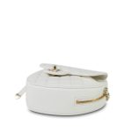 22S White Lambskin Quilted Heart Bag Large LGHW - Image 9