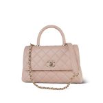 21A Light Pink Caviar Quilted Small Coco Handle Light Gold Hardware - Image 13