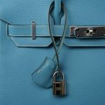 Birkin 30 Bleu Jean Togo Palladium Plated E Square Stamp - Image 4