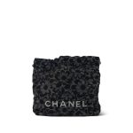 24B Black Floral Denim Quilted Mini 22 Bag SHW