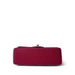 18B Raspberry Caviar Chevron Quilted Mini Rectangular Flap Light Gold Hardware - Image 9