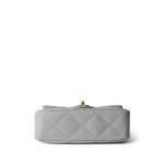 24P Grey Caviar Quilted Sweetheart Mini Flap Aged Gold Hardware - Image 6