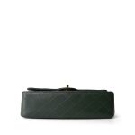 Vintage Dark Green Lambskin Quilted Classic Flap Medium Gold Hardware - Image 3