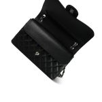 Black Jumbo Caviar Quilted Classic Flap Silver Hardware - Image 16