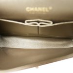 18C Bronze Chevron Calfskin Quilted Classic Flap Medium Aged Gold Hardware - Image 14