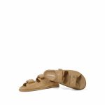 24P Beige Lambskin Quilted Velcro Sandals/Mules Light Gold Hardware - Image 11