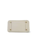 Birkin 25 Craie Veau Togo Gold Plated T Stamp - Image 14