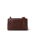 Vintage Brown Lambskin Quilted Single Flap Medium Tortoiseshell Hardware - Image 6