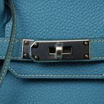 Birkin 30 Bleu Jean Togo Palladium Plated E Square Stamp - Image 9