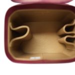 24K Burgundy Lambskin Quilted Mini Vanity Case With Chain GHW - Image 15