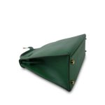 Kelly 28 Vert Bengale Courchevel Gold Plated T Circle Stamp - Image 16