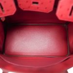 Birkin 30 Rouge Vif Ostrich Gold Plated X Stamp - Image 8
