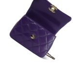 24C Purple Shiny Calfskin Coco Trip Flap Bag Light Gold Hardware - Image 11
