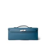 Kelly Cut Clutch Swift Blue Jean Palladium Plated [M] Stamp