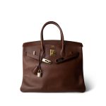 Birkin 35 Brown Ardennes Gold Plated [B] Stamp - Image 11