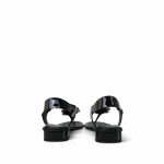 22A Black/White Patent Calfskin Camellia Thong Sandals Size 38 - Image 2