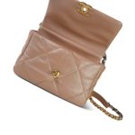 22B Pearly Beige Goatskin Quilted 19 Flap Small Mixed Hardware by - Image 11