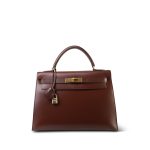 Kelly Sellier 32 Brown Box Calfskin Gold Plated [B] Stamp - Image 11