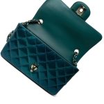 23P Multi Tone Green Patent Quilted Mini Rectangular Flap Light Gold Hardware - Image 12