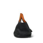 Picotin 22 Black Taurillon Clemence Tan Handles Palladium Plated A Stamp - Image 4