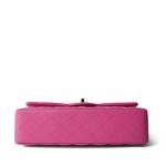 Pink Lambskin Quilted Classic Flap Medium Silver Hardware - Image 3