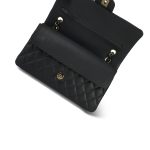 21B Dark Grey Caviar Quilted Classic Flap Medium Light Gold Hardware - Image 12