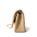 Beige Lambskin Matelasse Double Flap Gold Hardware - Image 7