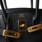 Birkin 30 Black Noir Ardennes Gold Plated (Z) Circle Stamp - Image 11