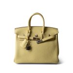 Birkin 25 Jaune Poussin Togo Palladium Plated Z Stamp - Image 4