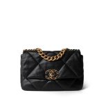 23S Black Lambskin Quilted 19 Flap Small Mixed Hardware - Image 2